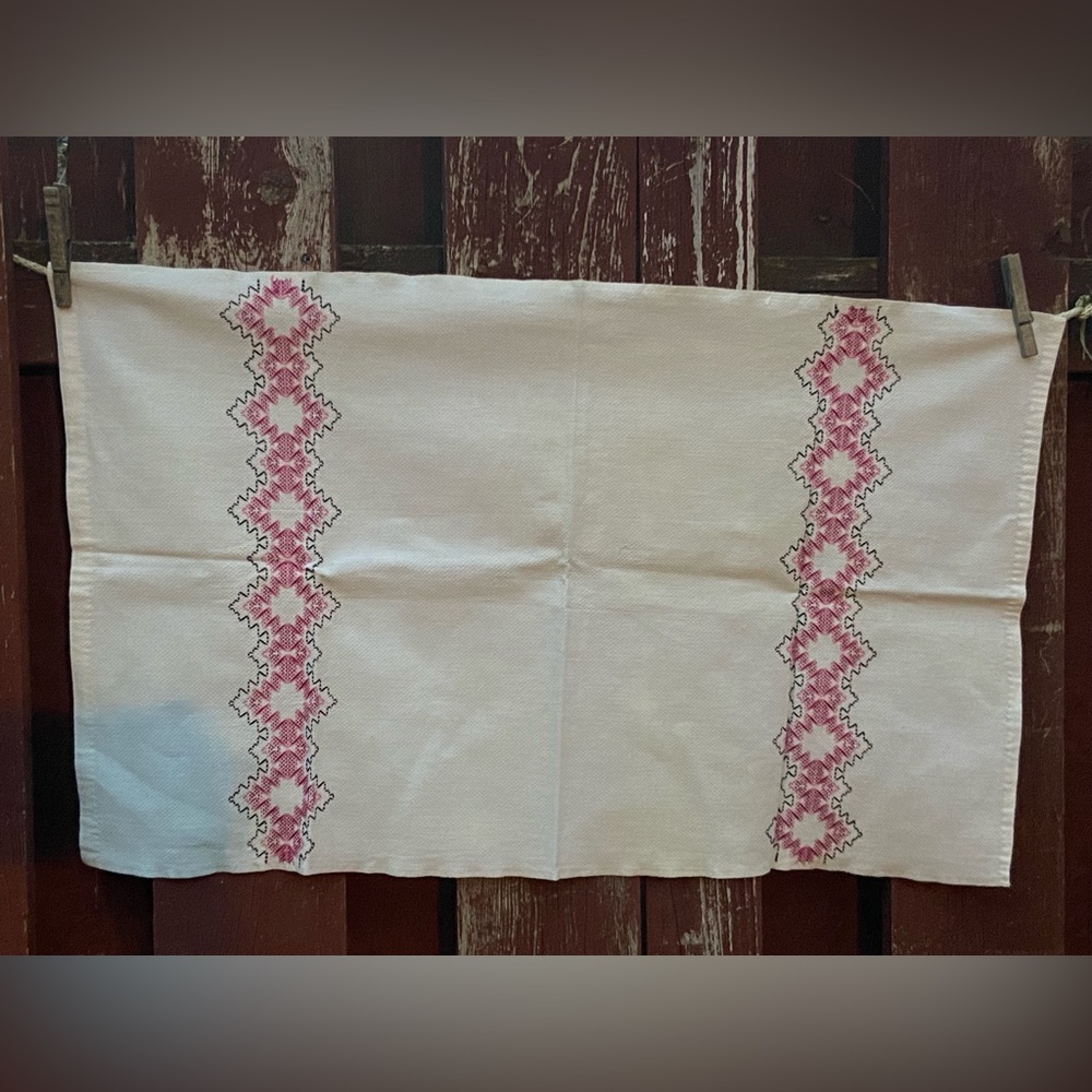 Vintage Ukrainian Embroidered Table Runner